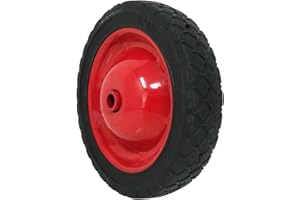 Shepherd Hardware 9593 7-Inch Semi-Pneumatic Rubber Tire, Steel Hub with Grafoil Bearings, Diamond Tread, 1/2-Inch Bore Offset Axle