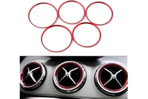 HpLive Lot de 5 bagues décoratives en aluminium rouge pour Mercedes-Benz Classe A W176 A200 A180 A220 CC Classe B CLA GLA