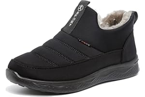 MOUDN Botas De Nieve Para Mujer Invierno Calientes Piel Forradas Zapatos Outdoor De Trabajo Formal Calzado Ligero Que Caminan