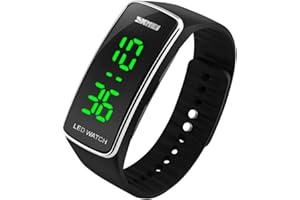 UEOTO Kinder Digitaluhr, für Jungen & Mädchen, 3 bar Wasserdichtheit, Outdoor-Sportuhr, Elektronische Digitaluhr, Sportliche Armbanduhr mit LED-Hintergrundbeleuchtung Schlichtes Design in Schwarz