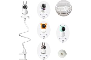 Derebir Baby Monitor Mount Stand Compatible with BOIFUN/TECGUUD/ieGeek/LAXIHUB-P2T Camera Baby Monitor Holder Adjustable Flexible Baby Camera Holder for Crib Nursery Holder and No Drilling
