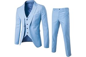 JOKELOMPLE Vestito Uomo Elegante Completo - Slim Fit Abiti cerimonia uomo Con Bottoni Classici ed Eleganti con Tasche Chic Classica Blazer Vintage per Matrimoni e Affari