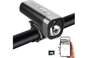 PARKVISION Bike Camera Recorder HD 1080P WiFi Action Camera with Loop Recording, High Brightness Illumination Light, Rechargeable Outdoor Video Recorder for Motocycle, Bike, 64GB TF Card Included