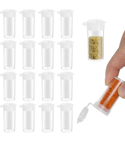 Lot De 15 Petites Salières En Plastique Transparent - 4.6x1.9x1.9 Cm, étanches, Pour Sel, épices, Camping