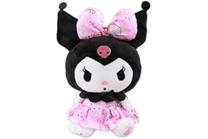 BINGGUNYO Kuromi Peluche, Kuromi Muñeco de Peluche Juguetes, Kuromi Animal de Dibujos Animados Figura, Animados Peluche Muñeca para Niños Cumpleaños Regalo (C)