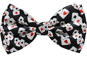 NAUZE Playing Cards Bowtie Novelty Mens Casino Bowtie Adjustable Fancy Dress Accessory for Poker Cards Game Theme Party Supply Halloween