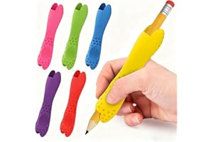 Grasslandy 6 Stück Silikon-Bleistiftgriffe für Kinder und Erwachsene, Weiches Silikon Stiftgriffe, Für Kinder Und Erwachsene, Textur Zum Schreiben Und Zeichnen Mit Der Hand, Doppelkopf Design