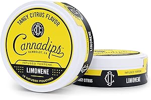 LIFEOFVAPE CANNADIPS Terpene Pouches aus Amerika I Fruchtig-Rauchige Alternative zu Snus, Kautabak & Nicotine Pouches I Tabak- & Nikotinfrei I Vergleichbar mit Siberia Slim (Tangy Citrus Limonene)
