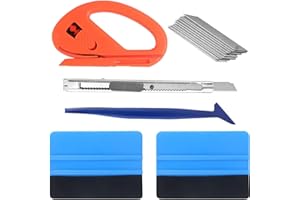CANOPUS Kit Covering, Outils de Film pour Maroufleur Papier Peint, 15PCs Kit Covering Outils de Film de fenêtre de Voiture Vinyle de Teinte Raclette Pose Adhesif, Couteau Utilitaire, Raclettes d'angle