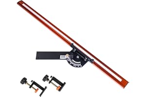 O'SKOOL 36-Inch Adjustable Cutting Guide for Routers & Circular Saws • Sliding Protractor Base • Precision Dog Pin Lock at 7 Angles • Ideal for Cabinetmaking & Panel Work