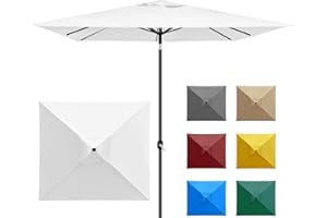 paramondo interpara Sonnenschirm quadratisch 3 x 3m weiss + Gestell anthrazit, Hochwertiger Gartenschirm Marktschirm knickbar, Stabiler Terrasse Balkon Sonnenschirm eckig mit Kurbel
