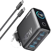 Anker 140W USB-C Şarj Cihazı, 4 Bağlantı Noktalı, &Ccedil;oklu Cihaz Hızlı Şarj G&uuml;c&uuml;, Gelişmiş GaN G&uuml;&ccedil; Kaynağı, Dokunmatik Kontrol, 