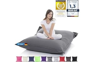 ‎LAZY BAG LAZY BAG Original Riesen-Sitzsack Cotton XXL 180x140cm mit 400L | hautfreundliches Baumwolle Sitzkissen 2-in-1 relaxtes Sitzen & Liegen | Perfekte Ergonomie Dank 4 Mio. EPS-Perlen | waschbarer Bezug