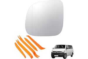 ‎BOUGPENG Spiegelglas Ersatz für VW T5 (2010-2015) T6 (2016-2021) VW Transporter Caravelle(2014-2018) beheizbar Ersatzspiegelglas Fahrerseite Außenspiegel Rückspiegelglas Seitenspiegelglas(Links)