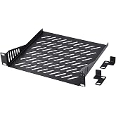 GeeekPi DeskPi Rack Shelf 10'' 1U Server Shelf, Ventilated Shelves for Good Air Circulation, Cantilever Mount, Network Cabine