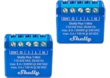 Shelly Plus 1 Mini | Wlan & Bluetooth intelligenter Schalter Relais, 1 Kanal 8 A | Hausautomation | Kompatibel mit Alexa & Go