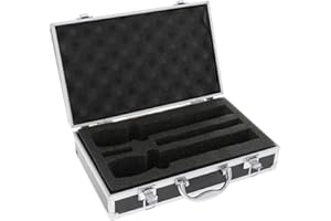 Dickly Mikrofonkoffer, Mikrofon-Aufbewahrungsbox, Schaumstoffkoffer, professioneller, stoßfester Instrumenten-Mikrofon-Tragekoffer, Mikrofonkoffer, hart für, Schwarz