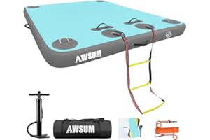 AWSUM Piattaforma gonfiabile per il nuoto Air Dock Piattaforma galleggiante Dock galleggiante Dock gonfiabile per lago, piscina, spiaggia, oceano