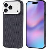 Aksesuarcim Apple ile Uyumlu iPhone 17 Pro Max Kılıf Karbon Fiber G&ouml;r. M-Safe Şarj &Ouml;zellikli Kamera Lens Korumalı İnce Kapak 