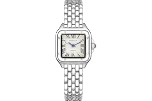 AOOSU Orologio da Donna, Orologio Donna Piccolo, Orologios Analogico al Quarzo con Cinturino in Acciaio, Cassa Rettangolare Quadrante Romano