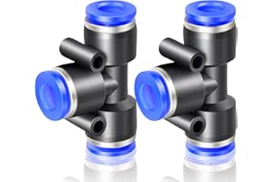 ERGAOBOY 2 Stück Blau 10mm OD 3 Wege T Stück giunto pneumatico Raccordi premere per connettersi (PE-10)