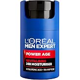 L'Oréal Paris Men Expert Moisturiser Power Age Hyaluronic Acid 50ml | With Hyaluronic Acid, Hydrates, Firms, Protects, Smooth