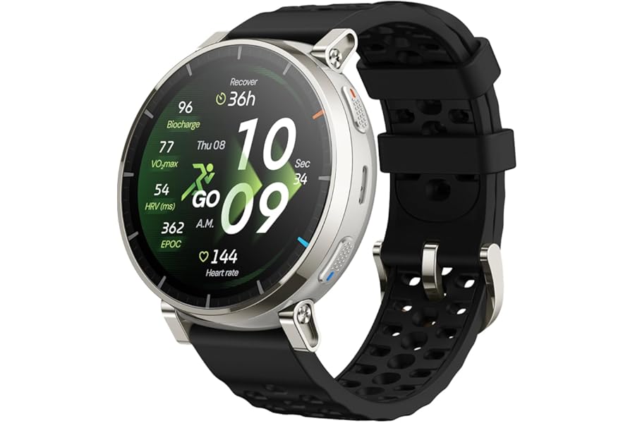 Amazfit Active 3 Premium Reloj Inteligente GPS Running, Pantalla AMOLED 1,32" Zafiro, Batería de 12 Días, 4GB, NFC, Mapas Off