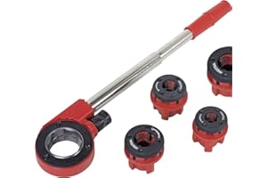 ROTHENBERGER Industrial Industrial Super Cut - 7-Częściowy Zestaw do Cięcia Gwintów - z 4 Głowicami Tnącymi 070669E, z 4 Głowicami Tnącymi