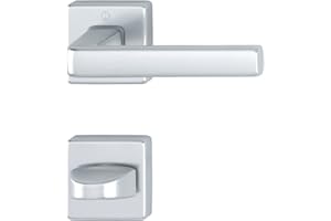 HOPPE Zestaw klamek DUBLIN na rozecie kwadratowej WC, aluminium srebrne anodowane