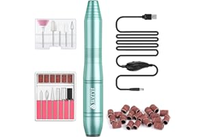 Weiyi Fresa de uñas, fresa para uñas de gel, lima de uñas eléctrica para uñas de gel, uñas acrílicas para eliminar callos 20000 PRM USB, velocidad ajustable, 11 en 1 juego de manicura y pedicura