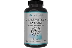‎NATIVE VITAL Grapefruitkernextrakt - WICHTIG: 98% Bioflavonoide - 180 Kapseln - Made in Germany - Vegan - Premium Qualität