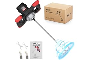 IMAYCC Malaxeur Mortier Colle 2100 W, Malaxeur Beton 220V, Melangeur Beton Avec 6 Vitesses, Betonniere Électrique, Idéal Pour Mélanger les Aliments, le Plâtre, la Peinture, le Ciment, le Mortier, Etc