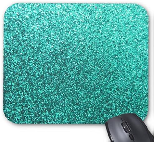 Ouliyou Turquoise Faux Glitter Graphic Mouse Pad
