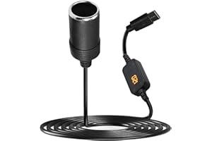 LUMITREX Câble Convertisseur USB-C Mâle vers Allume-Cigare Femelle de 1,2 m, USB-C Mâle vers Allume-Cigare 12V Femelle pour Chargeur de Voiture, GPS et Caméra de Tableau de Bord