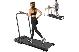 CANMALCHI Under Desk Treadmill Foldable 1-12KM/H Adjustable Speed,Walking Running Machine Portable for Home Cardio Exercise,with Remote Control,Non-Assembly