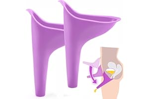 HAOYUAN 2Pack Female Urinal - Flexible, Reusable, Portable & Recyclable Rubber Female Urinal for Women Pee Funnel Allows Women to Pee Standing Up for Funnel, Outdoor, Activities, Camping - Purple