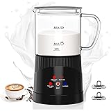 OMISOON Montalatte Elettrico Cappuccino 400ML, Cappuccinatore Elettrico 4 in 1, Automatico Schiuma Latte, Funzionamento Silen