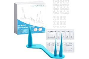 ENLIK Tag-Entferner-Gerät, Stielwarzen Stielwarzen Entfernungsgerät,3 In 1 Skin Tag Fibrom Entfernen Schnell Kit, Sicher für Für Gesicht, Hals und Körper