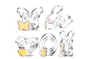 BLUELVES Moldes de Galletas 15 Piezas,Pascua Moldes Galletas,Cortadores de Galletas,Cortadores Pascua 3D,Acero Inoxidable Cookie Cutters Molde, huevo de Pascua Moldes de Galletas