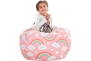 Nobildonna Bean Bag Chair Cover Only for Kids Boys Girls Teens Toddler. Big Beanbag without Filling Storage Stuffed Animal Sofa Sack for Organizing Soft Doll Toy
