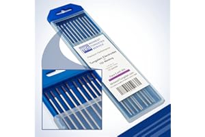 MIDWEST TUNGSTEN SERVICE TIG Welding Electrodos de tungsteno Mezcla de tierras raras 1,6 mm x 175 mm (morado, EWG) Paquete de 10