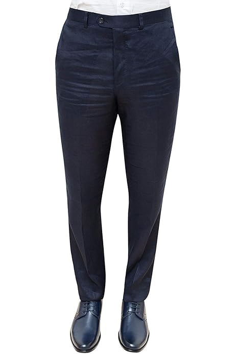 Pantaloni Uomo Evoga Class Blu Chiaro - Taglio Slim Fit, Tessuto Cotone Elastico, Elegante Per Cerimonie E Ufficio