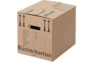 ‎BB-VERPACKUNGEN BB-Verpackungen 10x Bücherkartons Aktenkarton COMPACT 410 x 328 x 348 mm (10 Stück) 2-wellig | doppelter Boden, recycelte Pappe und dreifach Griffverstärkung