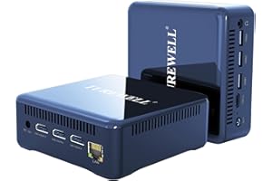 TUREWELL HSI 100 Mini PC, Mini PC Desktop con Alder Lake-N100, 16G DDR4 RAM 512GB SSD, WIFI6, 3 HD 2.1/BT 5.2/1000M Standard RJ-45, visualizzazione su 3 schermi
