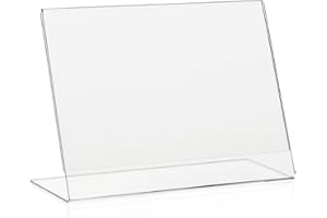 5x VITAdisplays présentoir publicitaire, support en L, format horizontal, DIN A5, transparent en PLEXIGLAS® original