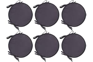 PIPOEI Cuscini per sedia Set di 2/4/6 cuscini per sedia rotonda con lacci, cuscini per sedia rotonda diametro 30 cm, cuscino in poliestere per sedia da bistrot A-04,30cm-6pcs