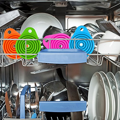Zusammenklappbarer Silikon-Trichter, SENHAI 5-Pack-Falttrichter für Getriebe Flüssigkeit übertragen Gewürze, Küche Zubehör Gadget - 8