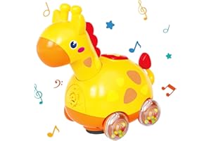 TOKIDARING Giraffe Crawling Toys Baby Toys 6 Months Plus with Music and Light Interactive Walking Sensory Toys Automatically Avoid Obstacles Baby Musical Toys for 1 Year Old Boy Girl