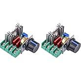 Aideepen 2pcs Regulador de Velocidad del Motor, AC 50V-220V 2000W SCR 25A Regulador de Voltaje Ajustable Módulo de Montaje co