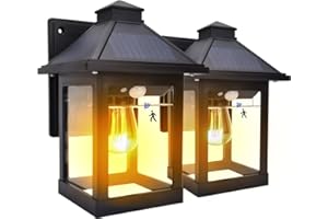 Nodfens 2 Pack Solar Wall Light Outdoor Garden, Solar Security Lights Outdoor Motion Sensor with 3 Modes, IP65 Waterproof Security Lights Outdoor Motion Sensor Solar Powered for Wall Fence Yard Front